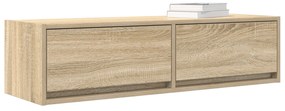 vidaXL Κομοδίνο ΤV Σομιέ Καρυδιά 100x31x25,5 εκ. Επεξεργασμένου Ξύλου