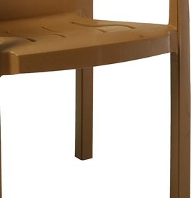 Πολυθρόνα Fiery pakoworld PP σε καφέ απόχρωση