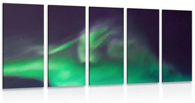Εικόνα 5 μερών πράσινο σέλας στον ουρανό
