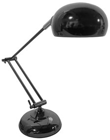 OFFICE BLACK 01392 Μοντέρνο Επιτραπέζιο Φωτιστικό Πορτατίφ Μονόφωτο Μεταλλικό Μαύρο Νίκελ Φ12 x Υ80cm