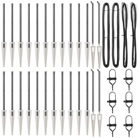 vidaXL Στύλος Περιφράξεων 26 pcs Ασημί 3.2 x 3.2 x 60 εκ Ατσάλι
