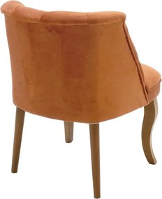 Πολυθρόνα Loreta βελούδο κεραμιδί-καρυδί 59x64x73εκ 59x64x73 εκ.