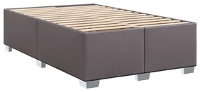 Κρεβάτι Boxspring με Στρώμα Γκρι 120x190εκ. από Συνθετικό Δέρμα - Γκρι