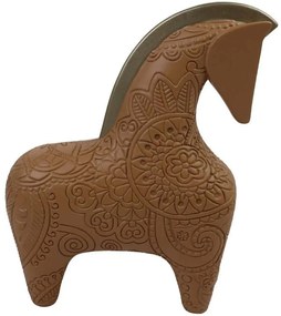 Διακοσμητικό Άλογο Grazer 029673 16x7x19cm Terracotta Πολυρεσίνη