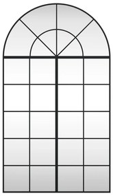 vidaXL Καθρέφτης Τοίχου Αψίδα Μαύρος 80 x 140 εκ. από Σίδερο