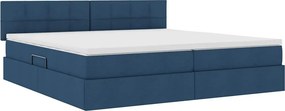 vidaXL LED Κρεβάτι αποθήκευσης με στρώμα Μπλε 200 x 200 cm Ύφασμα