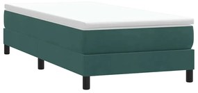 Box Spring κρεβάτι με στρώμα σκούρο πράσινο 80x220εκ. Βελούδινο 3315948