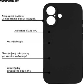 Θήκη Σιλικόνης My Colors Sonique Apple iPhone 16e / iPhone 17e Μαύρο