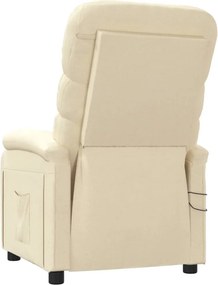 vidaXL Πολυθρόνα Μασάζ Ηλεκτρική Κρεμ Υφασμάτινη