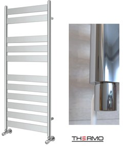 Thermo LARGO Θερμαινόμενη πετσετοκρεμάστρα από Mild Steel με ηλεκτρική λειτουργία, 120x50cm Chrome