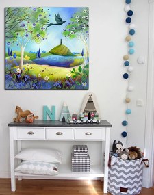 Παιδικός πίνακας σε καμβά με δέντρα KNV0334 65cm x 65cm