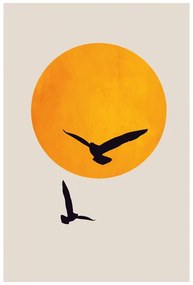 Εκτύπωση τέχνης Kubistika - Birds in the sky, (40 x 60 cm)