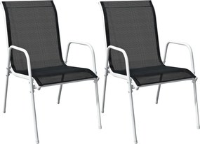 vidaXL Σετ Επίπλων Bistro 3 Τεμαχίων Μαύρο Ατσάλινο