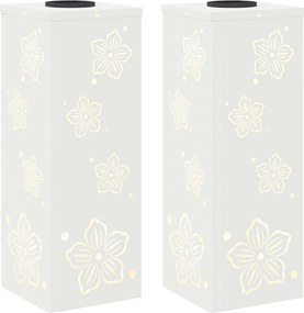 vidaXL Ηλιακό LED Φως Δρόμου 2 pcs Θερμό λευκό 18 x 18 x 50 εκ.