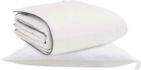 vidaXL Χειμερινό Παπλωματοθήκη με μαξιλάρι 2 pcs Λευκό Φτέρος