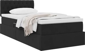 vidaXL Κρεβάτι Αποθήκης με στρώμα Μαύρο 100 x 200 cm Βελούδο