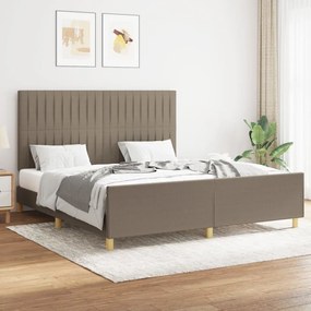 vidaXL Πλαίσιο Κρεβατιού με Κεφαλάρι Taupe 160x200 εκ. Υφασμάτινο