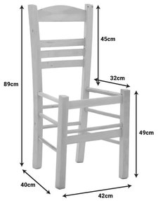 Καρέκλα καφενείου επιλοχία Ronson άβαφο ξύλο 42x40x89εκ 42x40x89 εκ.