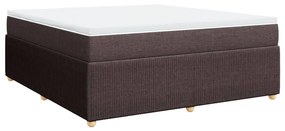 Κρεβάτι Boxspring με Στρώμα Σκούρο Καφέ 180x200 εκ Υφασμάτινο - Καφέ