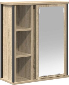 vidaXL Ντουλάπι Μπάνιου με Καθρέφτη Sonoma δρυς 50x21x60 εκ.