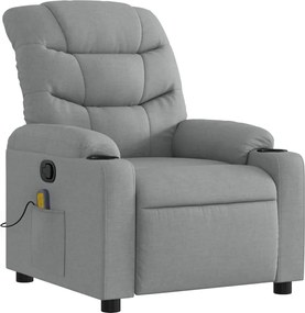 vidaXL Πολυθρόνα Μασάζ Ανακλινόμενη Ανοιχτό Γκρι Υφασμάτινη