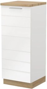 Επιδαπέδιο ντουλάπι ψηλό Hudson K14-60-1KF-Λευκό - Λευκό γυαλιστερό - 60.00Χ60.00Χ148.00cm
