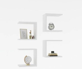 Ραφιέρα τοίχου Perari 4 τεμ. λευκό 30x19,6x30 εκ. 30x19.6x30 εκ.