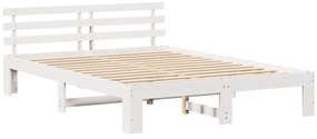 vidaXL Ξύλινο Κρεβάτι Λευκό Ξύλο 160 x 200 εκ. Ανθεκτικό Λευκό Κρεβάτι