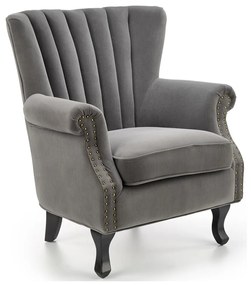 Πολυθρόνα Houston 1105, Γκρι, 87x73x70cm, 18 kg, Ταπισερί, Πόδια: Ξύλινα | Epipla1.gr