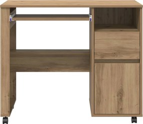 vidaXL Γραφείο με Ρόδες Artisan Oak Επεξεργασμένο ξύλο