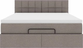 vidaXL Κρεβάτι-Μπαλκόνι με Στρώμα, Ύφασμα 140x190 εκ., Μπεζ
