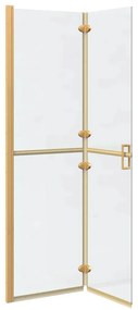 vidaXL Τοίχος ντους Walk-in Χρυσό και διαφανές 110 x 190 cm