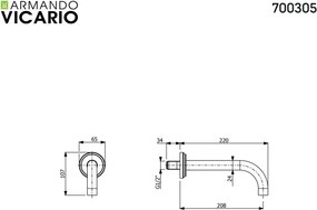 Armando Vicario 700305 Black Brushed - Στομιο