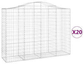 vidaXL Συρματοκιβώτια Τοξωτά 20 τεμ. 200x50x140/160 εκ. Γαλβαν. Ατσάλι