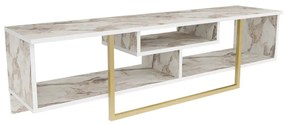 Έπιπλο Τηλεόρασης Asal 150 322RTC2111 150x35,2x40cm Marble Effect White-Gold