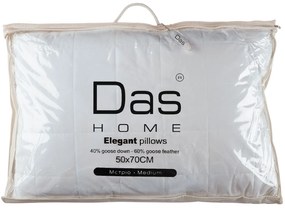 Μαξιλάρι Ύπνου Πούπουλο-Φτερό Elegant 1022 White Das Home 50Χ70 50x70cm Πούπουλο-Φτερό