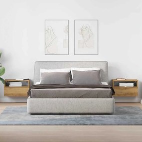vidaXL Κομοδίνα Επιτοίχια 2 τεμ. Αρτισιανή Δρυς 45x26x28,5 εκ.