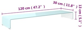 vidaXL Βάση Τηλεόρασης/Οθόνης Πράσινη 120 x 30 x 13 εκ. Γυάλινη