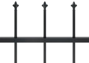 vidaXL Κάγκελα Περίφραξης με Λόγχες Μαύρα 6,8 x 1,5 μ. από Χάλυβα