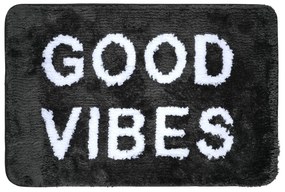 Estia 02-28541 Πατάκι Μπάνιου Microfiber Good Vibes Μαυρο 40x60εκ.