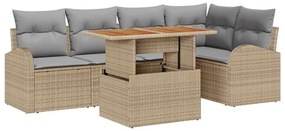 vidaXL Σετ Καναπέ Κήπου 6 pcs μπεζ και ανοιχτό γκρι 100 x 55 x 73 εκ