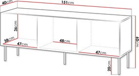 Έπιπλο τηλεόρασης Isla-Mauro - 151.00Χ40.00Χ60.00cm