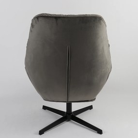 Πολυθρόνα ArteLibre CHANTIERI Γκρι Ύφασμα/Μέταλλο 94x71x83cm