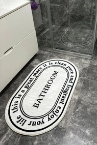 Stewehome Χαλί μπάνιου από ύφασμα μπαμπού με αντιολισθητική βάση Λευκό 60x100x6 cm