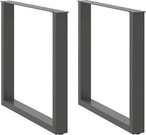 vidaXL Πόδια Τραπεζαρίας σε Σχήμα U 2 τεμ. Ανθρακί 90x(72-73) εκ. Ατσάλι