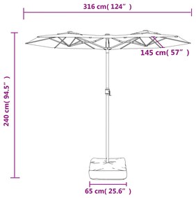 ΟΜΠΡΕΛΑ ΜΕ ΔΙΠΛΗ ΚΟΡΥΦΗ ΚΑΙ LED ΤΕΡΑΚΟΤΑ 316 X 240 ΕΚ. 362974