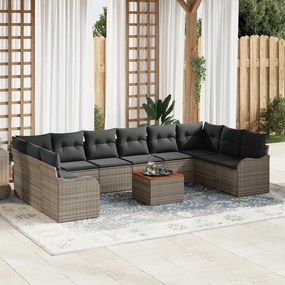 vidaXL Σετ Καναπέ Κήπου 11 pcs Γκρι Μεγάλο