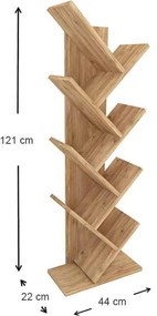 Βιβλιοθήκη μελαμίνης Milton Megapap χρώμα pine oak 44x22x121εκ.