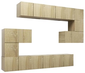 vidaXL Έπιπλα Τηλεόρασης Σετ 10 Τεμαχίων Sonoma Δρυς από Επεξ. Ξύλο
