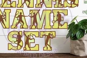 Σετ των 2 Intra απο ξύλο plywood 3mm-4mm πάχος – Σετ αλφαβήτου με γράμματα τένις Δίασταση 20x20 cm INTRAFABR-93955753